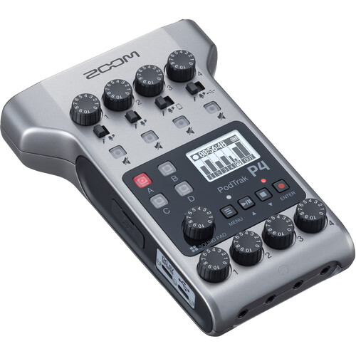 Zoom PodTrak P4 Portable Multitrack Podcast Recorder with 2-Person Podcast Mic Pack Kit - Image 3
